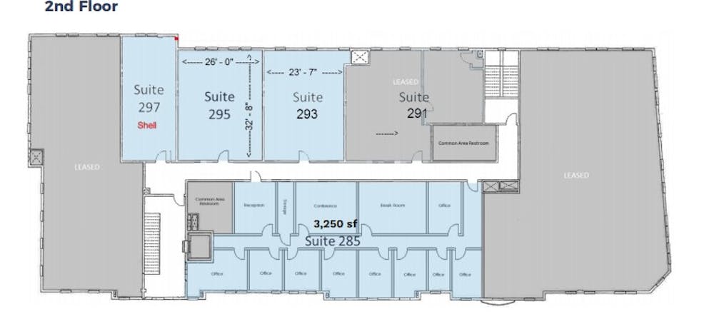 Suite 297 / 762 SF/ $1,270 + Expenses